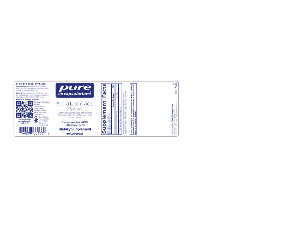 Alpha Lipoic Acid 100 mg. 60's