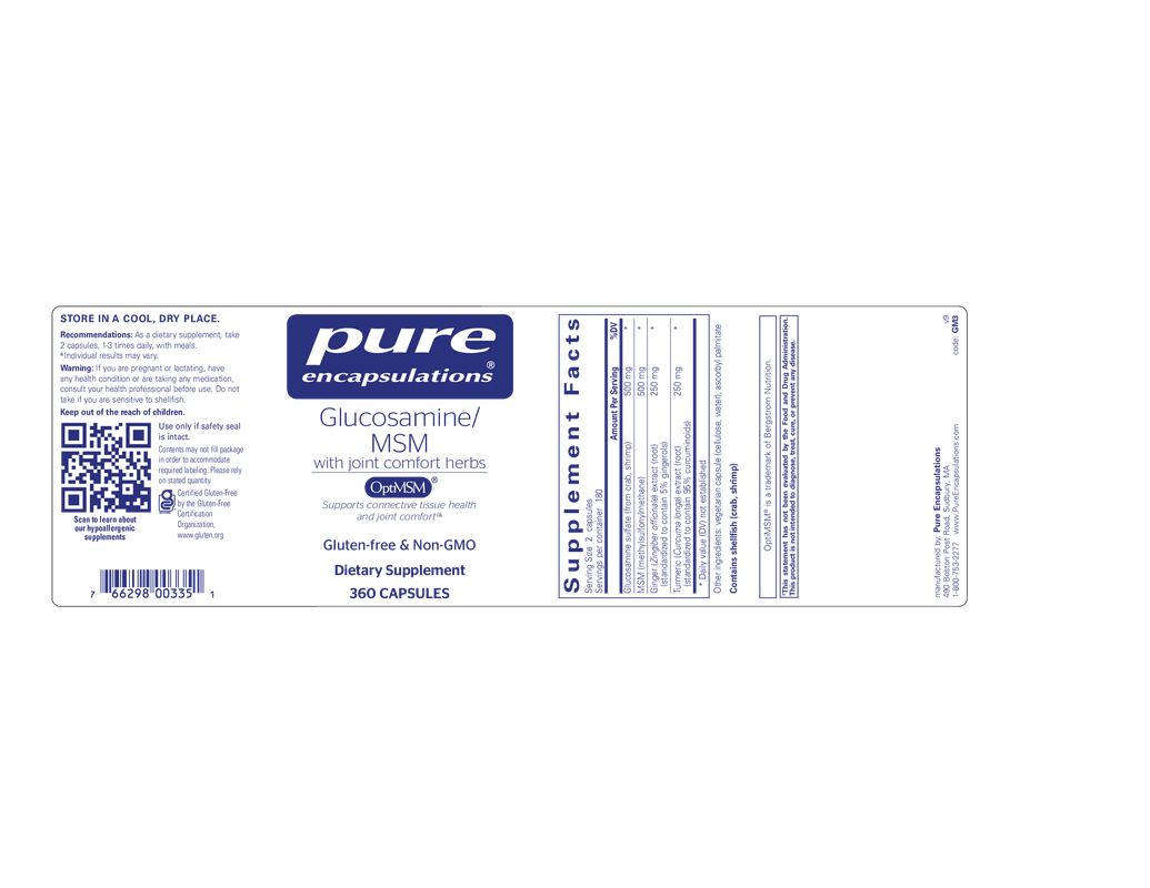 Glucosamine/MSM with joint comfort herbs‡ 360's
