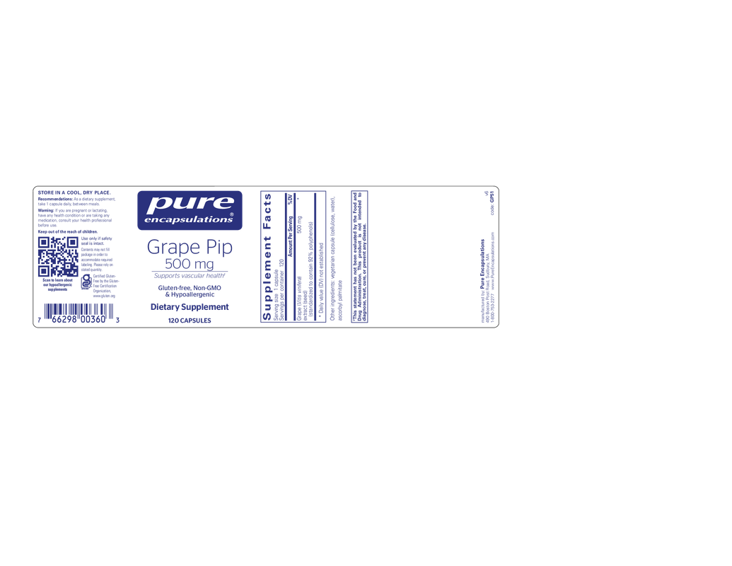 Grape Pip 500 Mg.