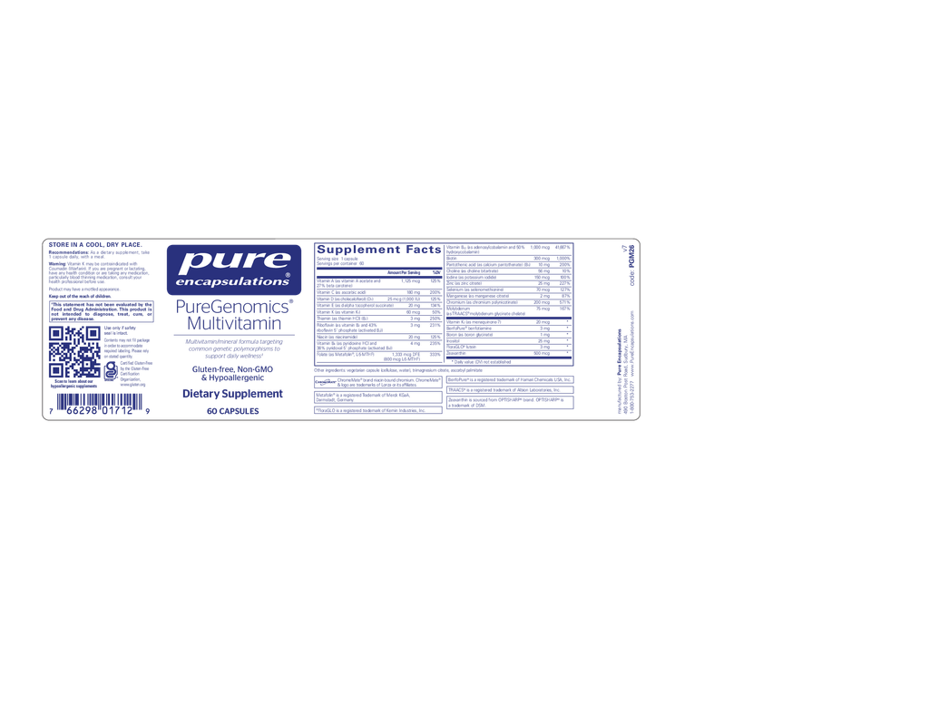 PureGenomics® Multivitamin 60's