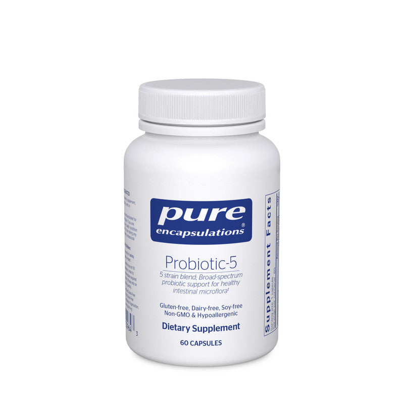 5 strain blend; broad-spectrum probiotic support for healthy intestinal microflora‡