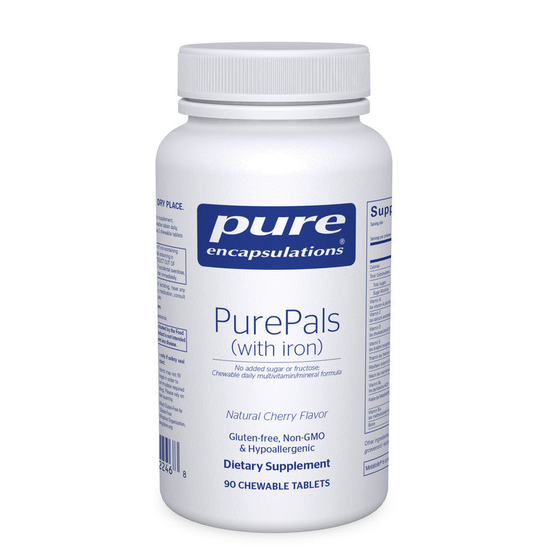 Chewable daily multivitamin/mineral formula with iron