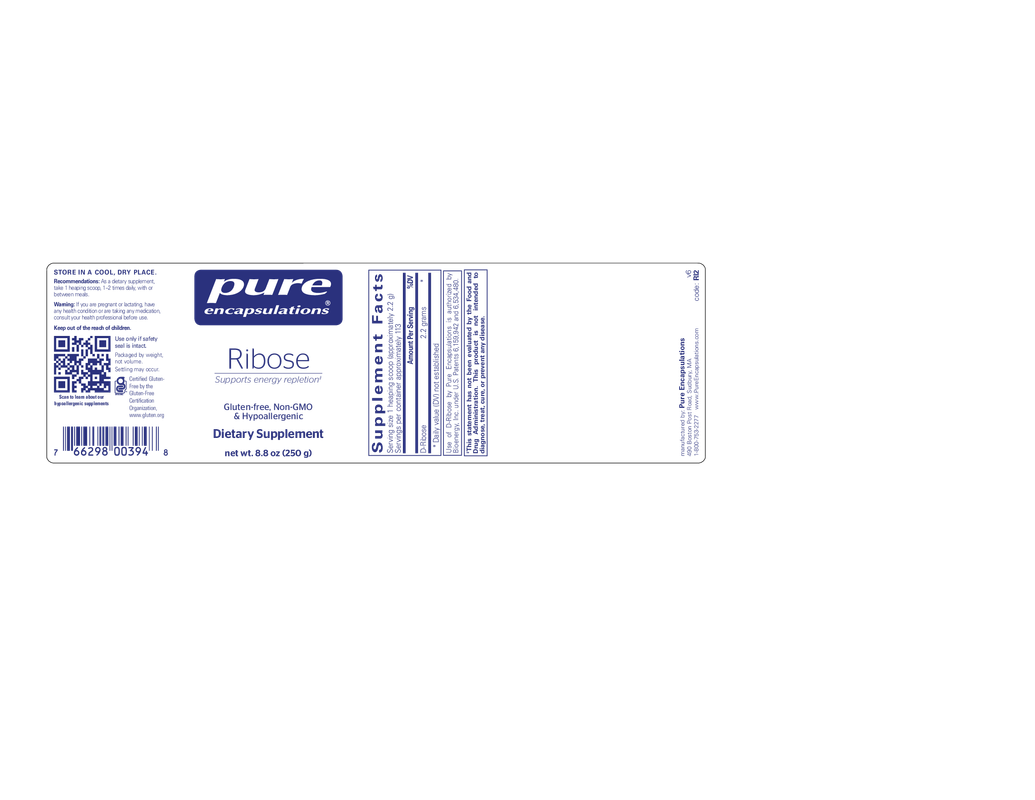 Ribose Powder 250 g.