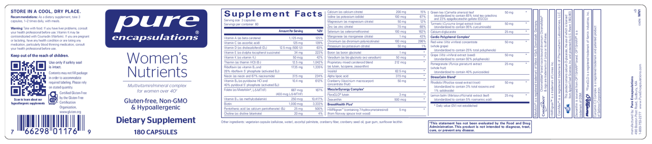 Women's Nutrients 180's