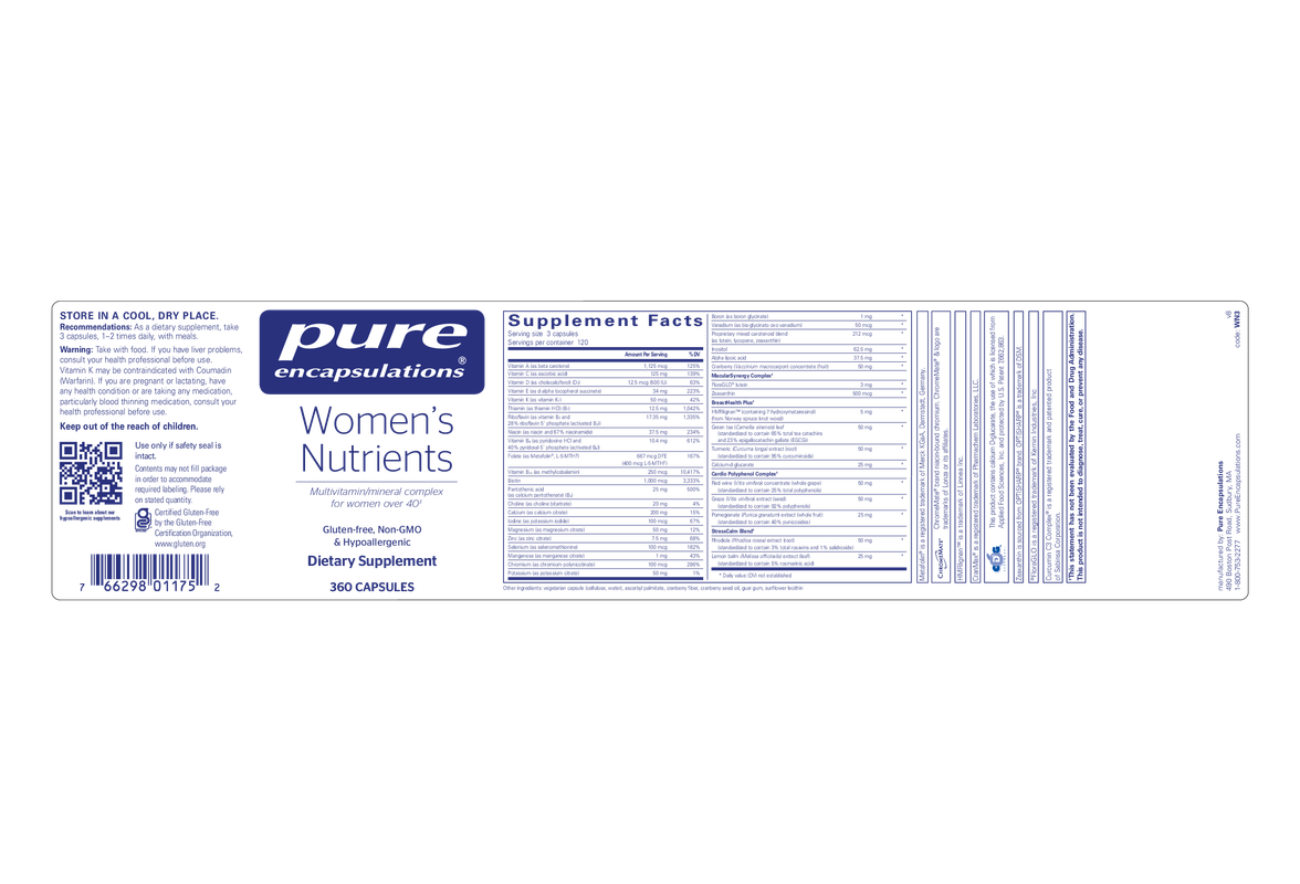Women's Nutrients 360's